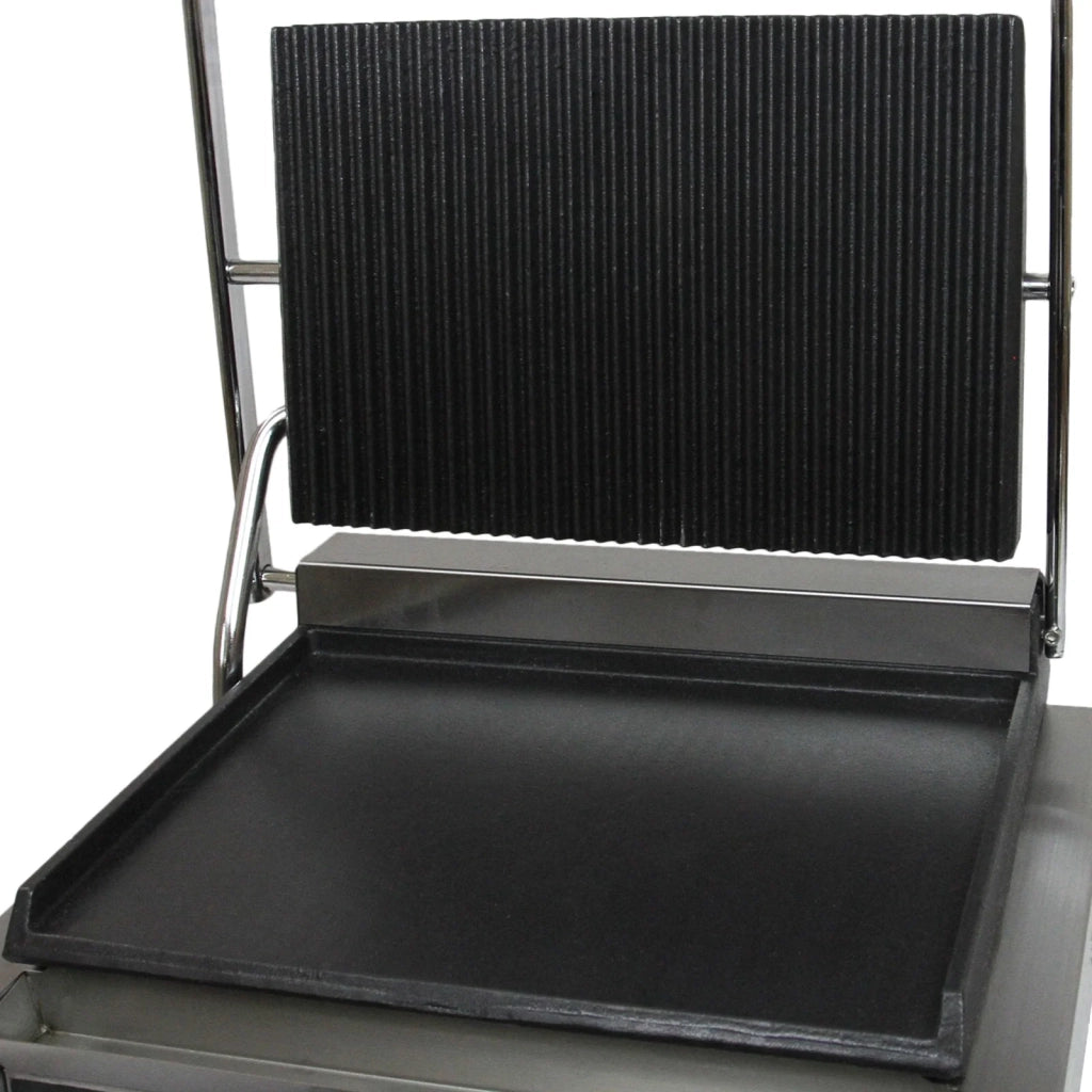 Piastra per Panini Carne Verdure Griglia Ghisa Professionale Rigata&Liscia 2200W