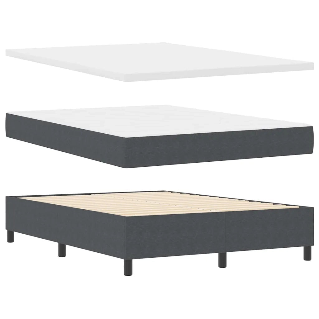 Letto a molle con testiera Grigio Scuro e Bianco 140 x 200 cm 3337516