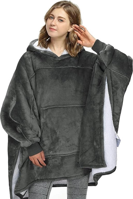 Hoodie Sherpa Extra Grande Fleece, deken per la mattina, comfort badacket per signore e signori, soffice, coperta invernale - Fleece copriletto - Hoodie coperta