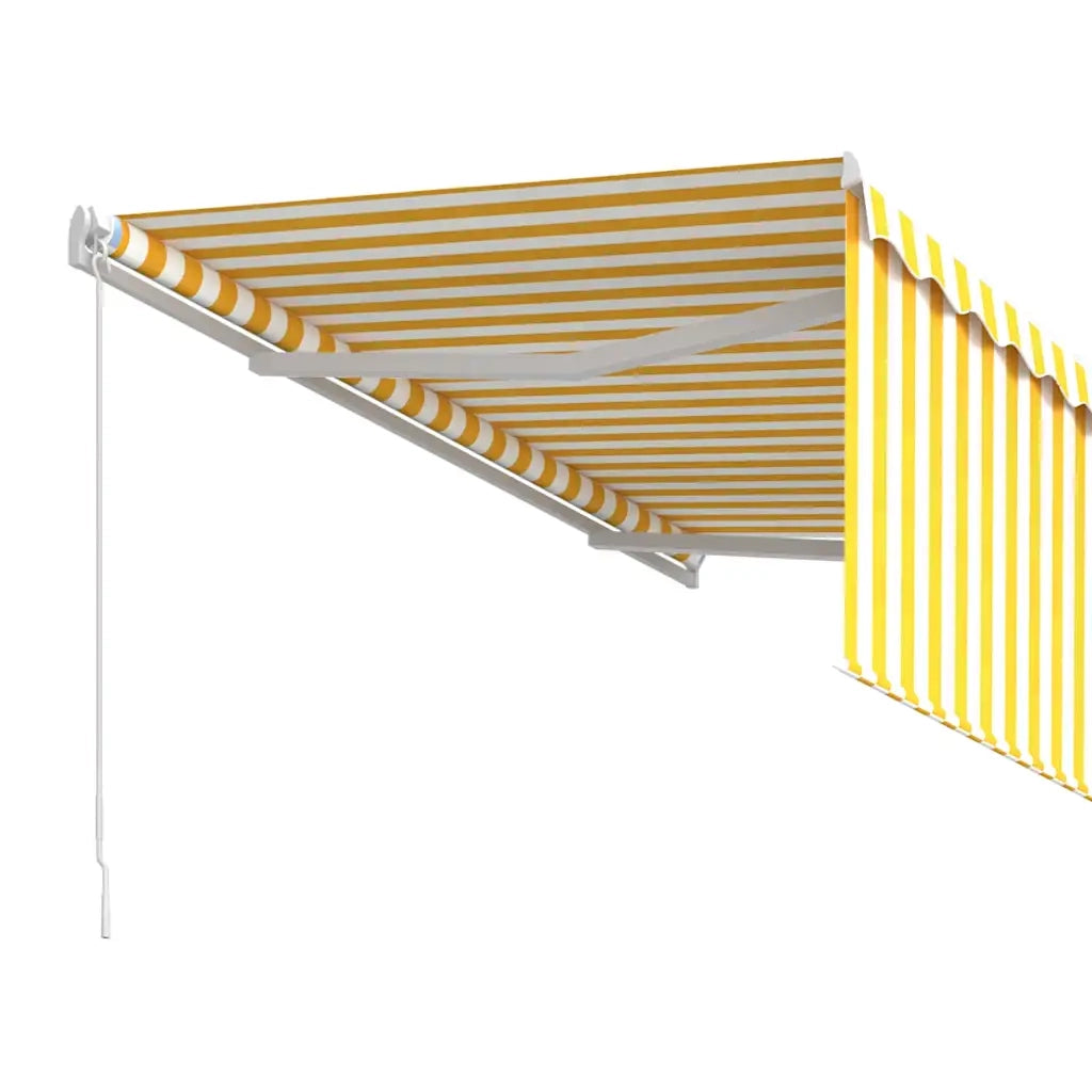 Tenda da Sole Retrattile-Tenda parasole per Patio 3,5x2,5m Gialla e Bianca 472804
