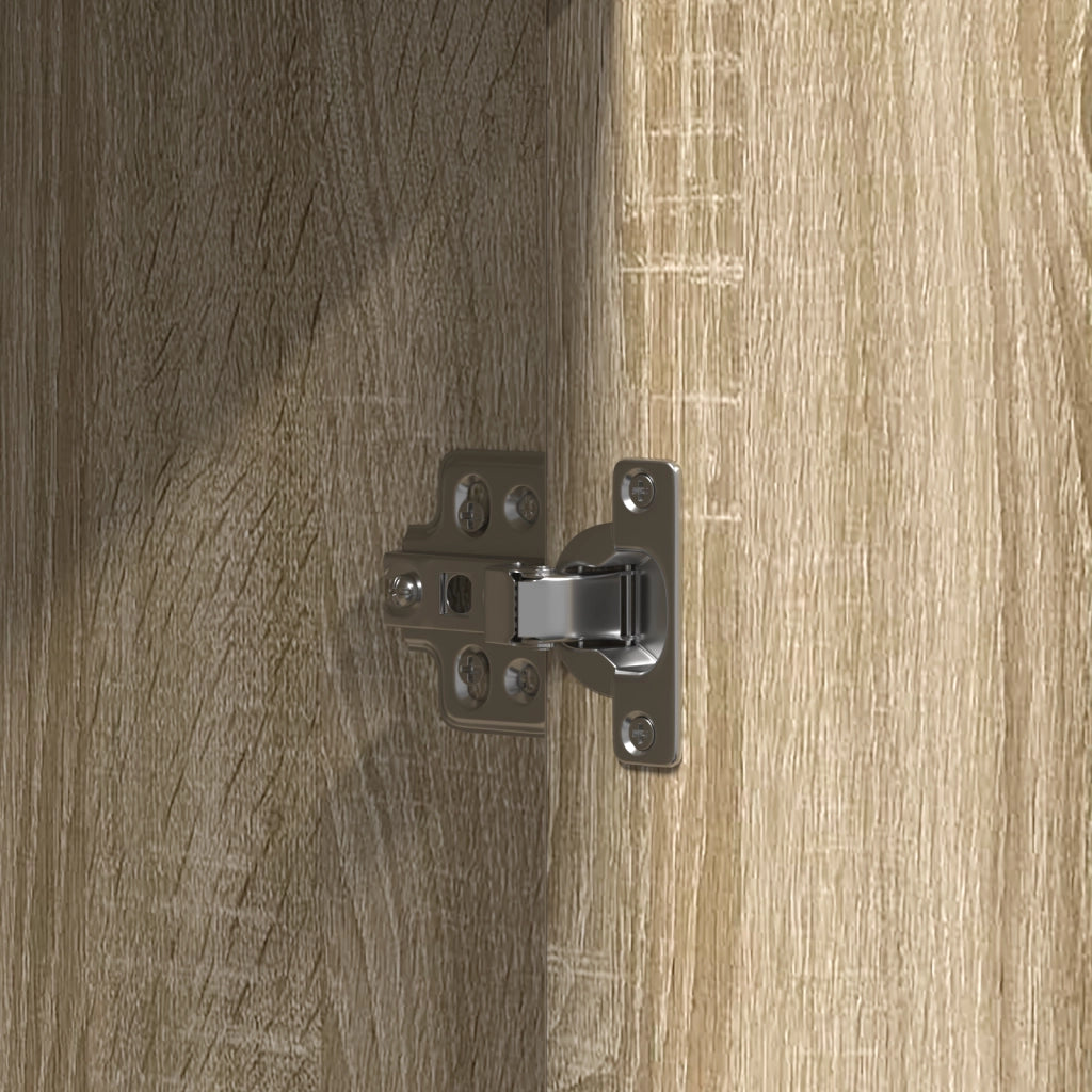 Toeletta con luci LED in rovere di Sonoma, 102x33x135 cm