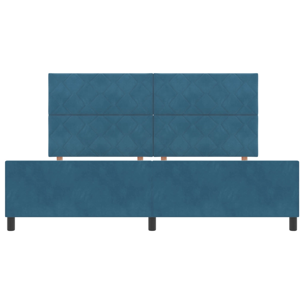 Letto Blu Scuro 200x200 cm in Velluto