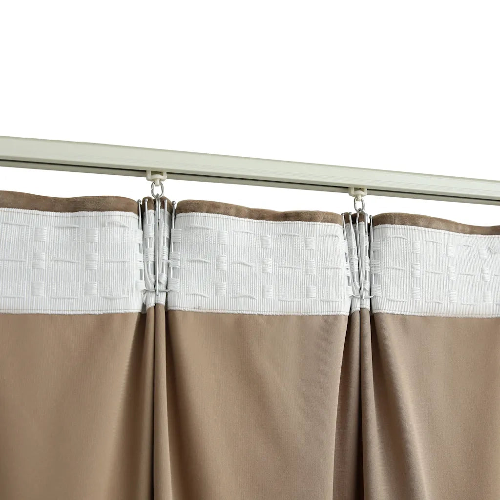Tende Oscuranti con Ganci 2 pz Beige in Velluto 140x245 cm 134510