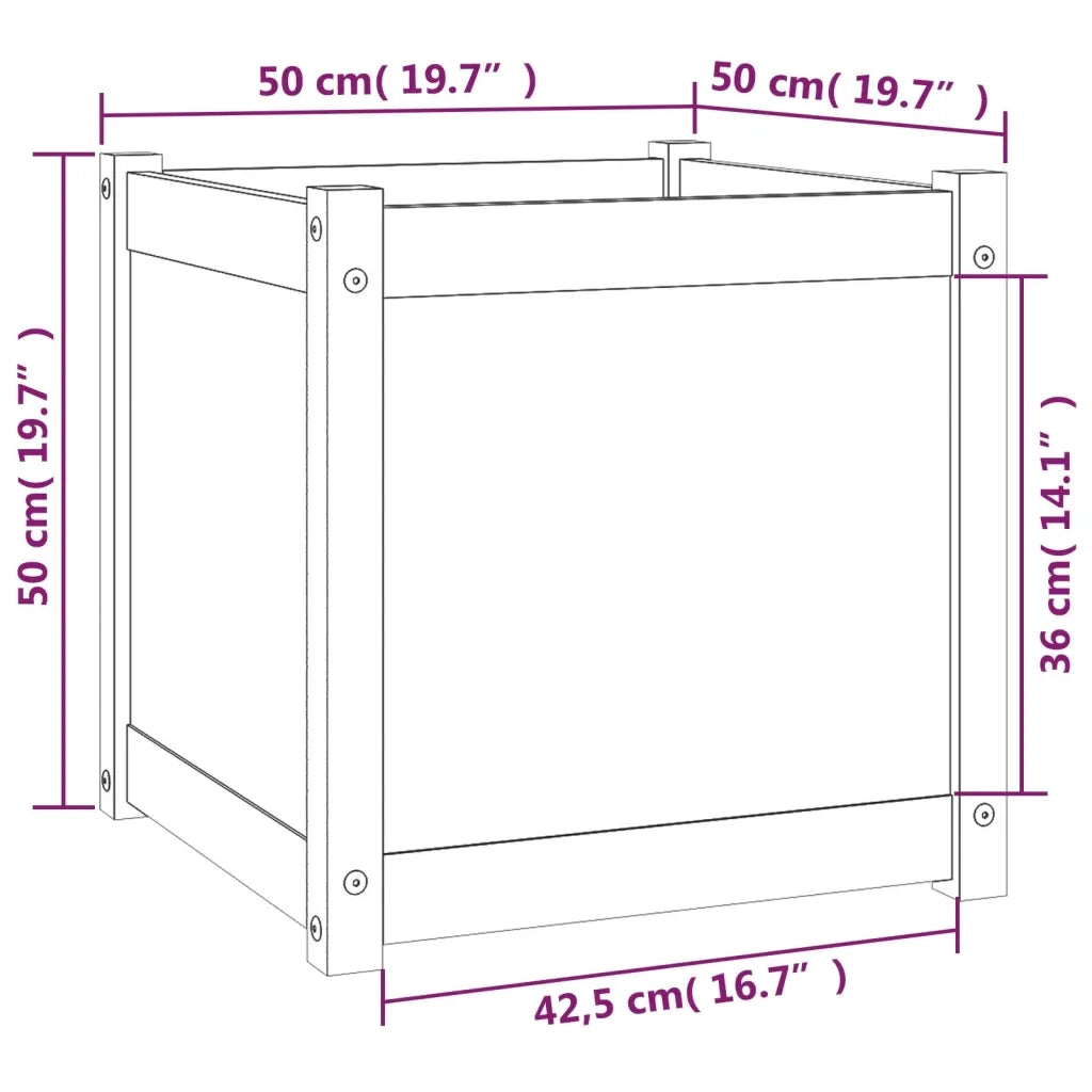 Fioriere da Giardino 2 pz 50x50x50 cm Legno Massello di Pino cod mxl 67243