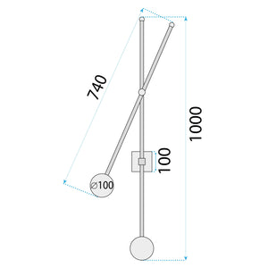 Lampada Da Parete APP1595-2W Black