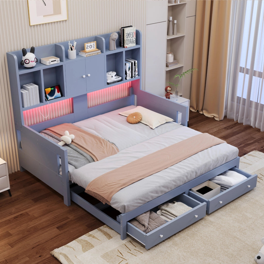 DIVANO LETTO Estraibile 90x190 cm Grigio in Legno