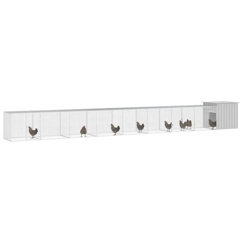 Gabbia per polli 900 x 91 x 100 cm acciaio zincato grigio 02_0041663