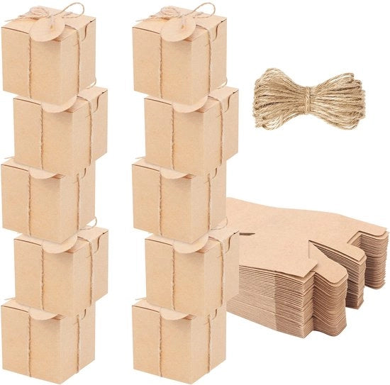 Gabbia in Legno Scuro da Regalo - 100 Pezzi - Facile da Assemblare - 5 x 5 x 5 cm - Ideale per Regali - Perfetta per Feste
