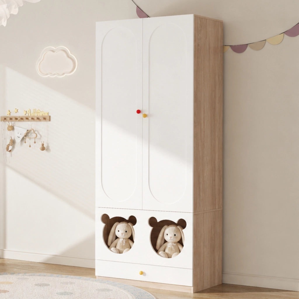 ARMADIO per cameretta 80 x 50 x 200 cm MDF Natural+White