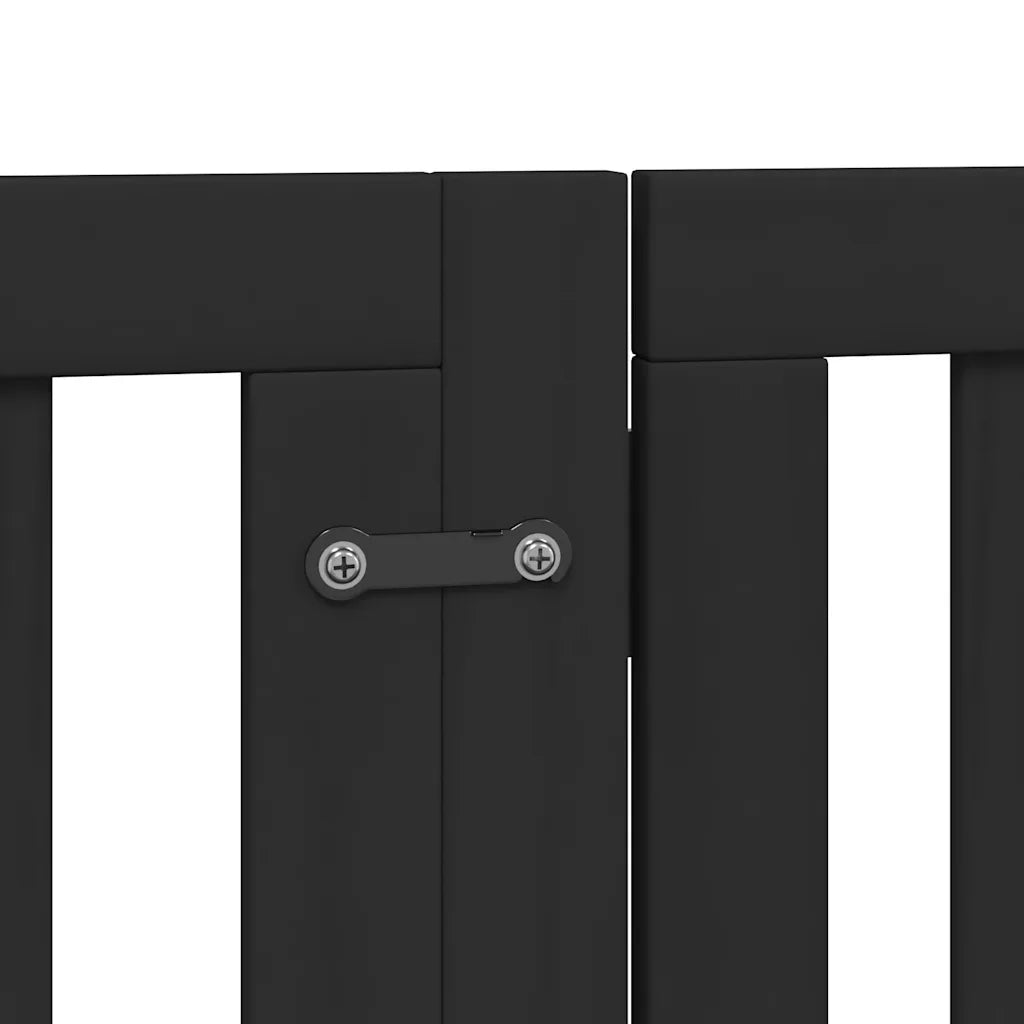 Cancello per Cani Porta Pieghevole Nero 9 Pannelli 450cm Pioppo CFW4095870