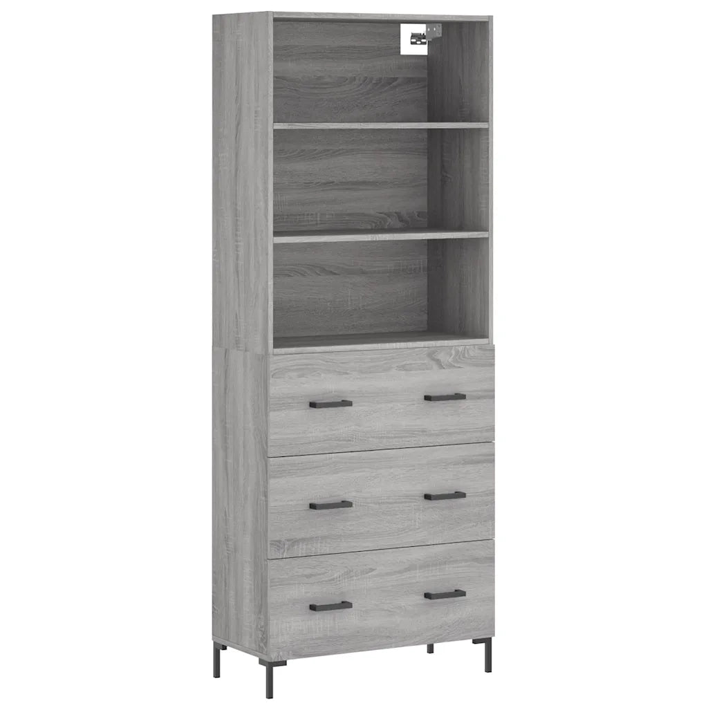 Credenza-Buffet-Armadio da cucina Grigio Sonoma 69,5x34x180 cm in Legno Multistrato 247729