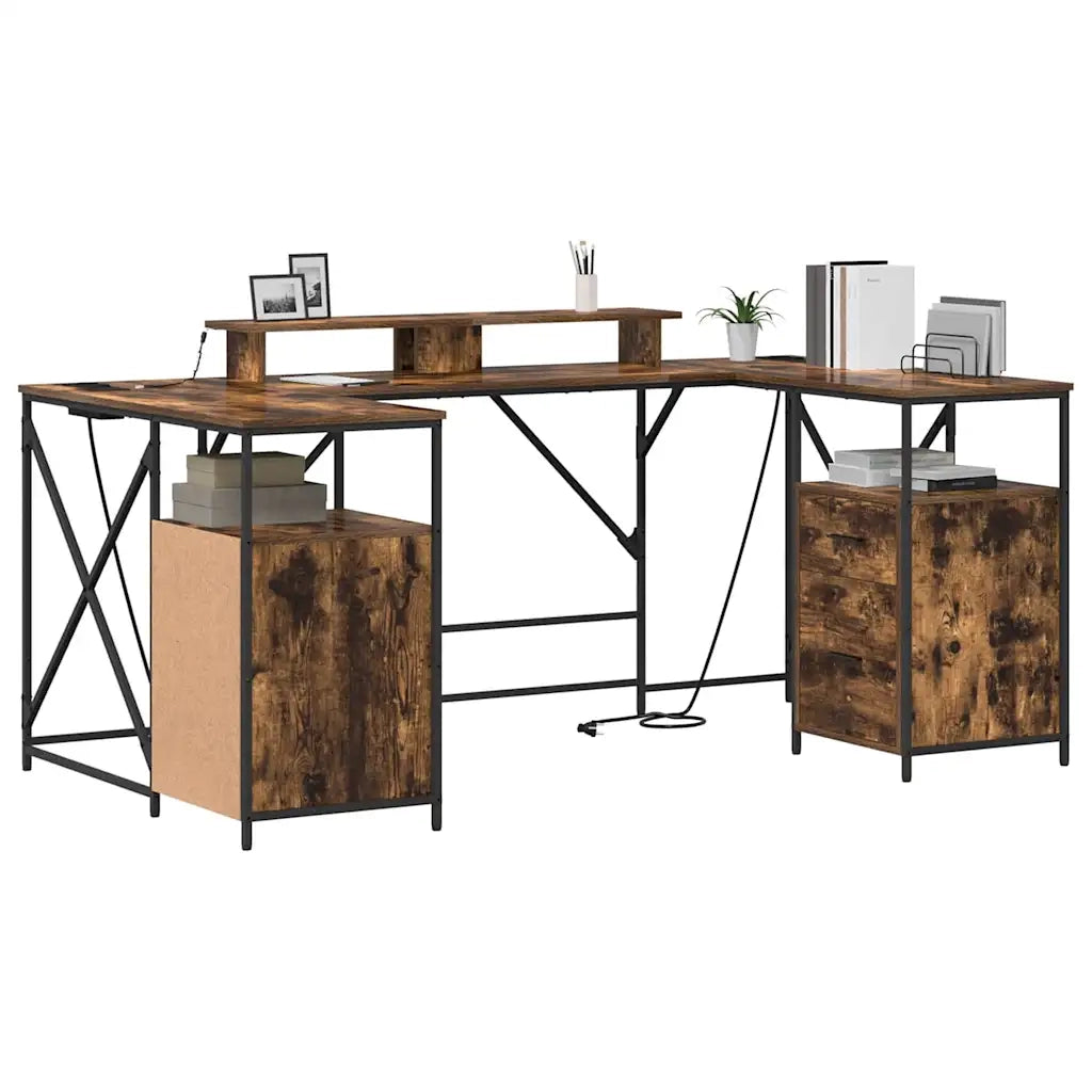 Scrivania Rovere fumé 182 x 101 x 87,5 cm Legno multistrato 3376138