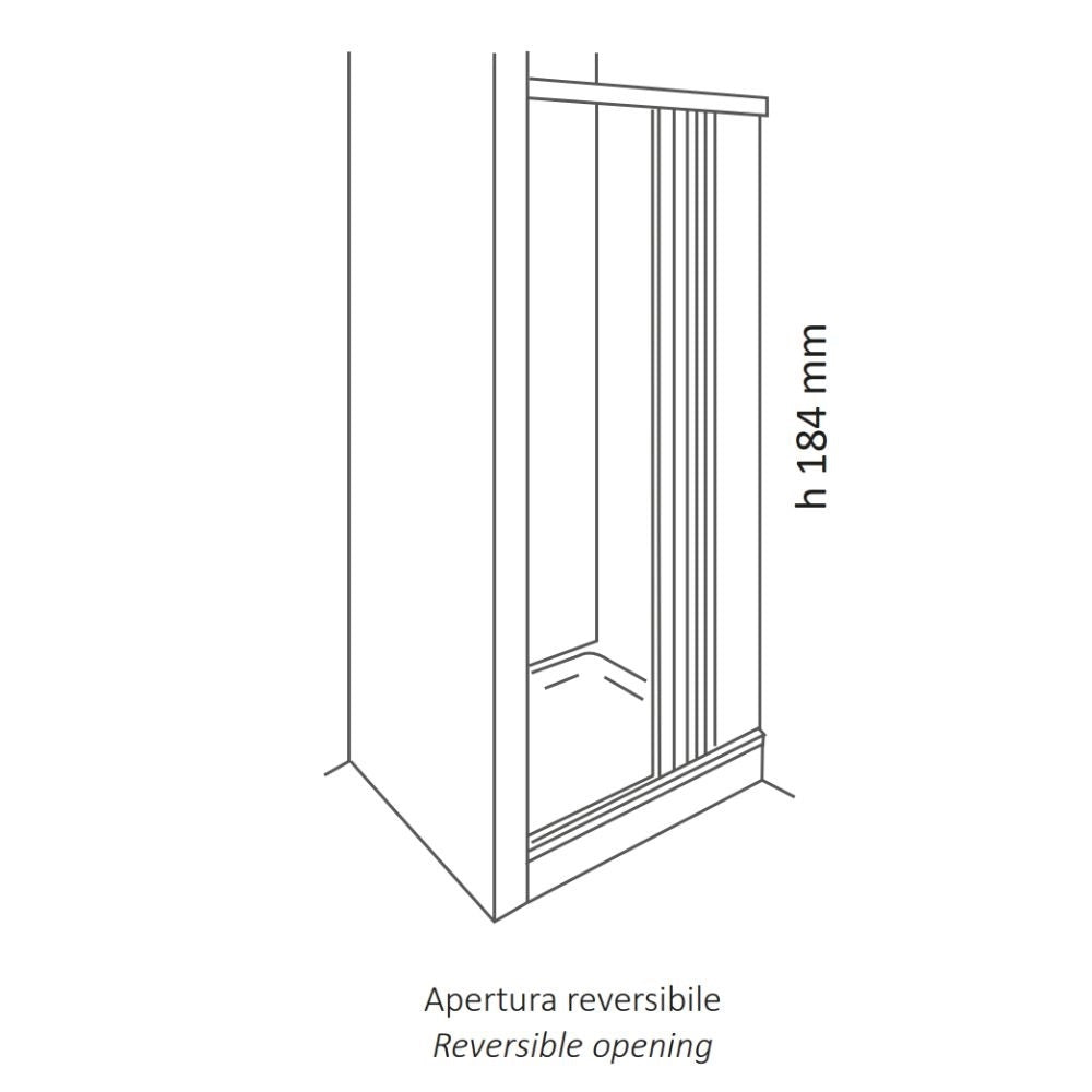 Porta doccia a soffietto in pvc con guide estensibili ed aperture reversibili *** misure 68-92 cm, confezione 1