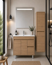 Mobile bagno con lavabo ORIGENBATH ISQUIA senza specchio 90x45 cm estepa con colonna