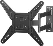 Supporto per TV da 26 a 60 pollici schermo LED LCD, montaggio a muro inclinabile e rotativo, peso massimo 45 kg, VESA 400x400 mm, livello e cavi fissati con cinghie di fissaggio per TV rotativa e inclinabile