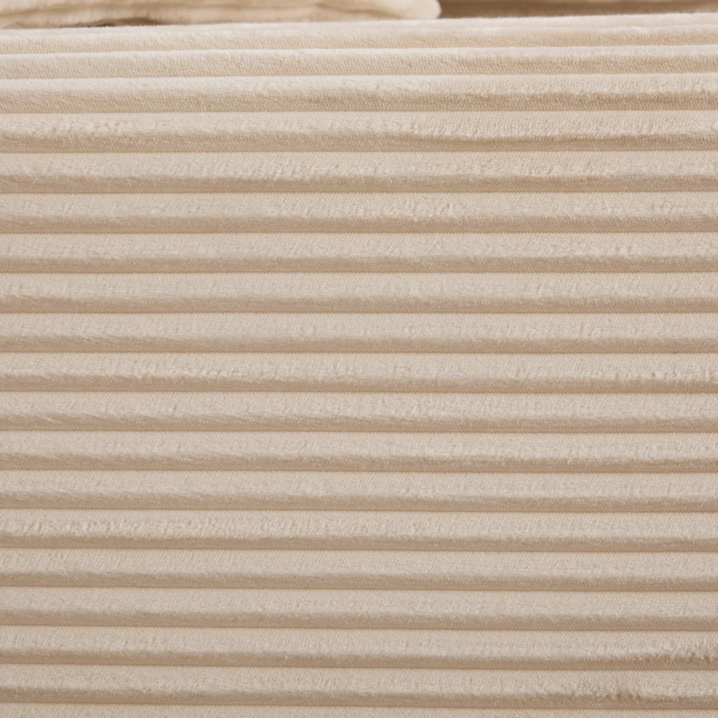 Divano con funzione chaise longue in tessuto chenille beige