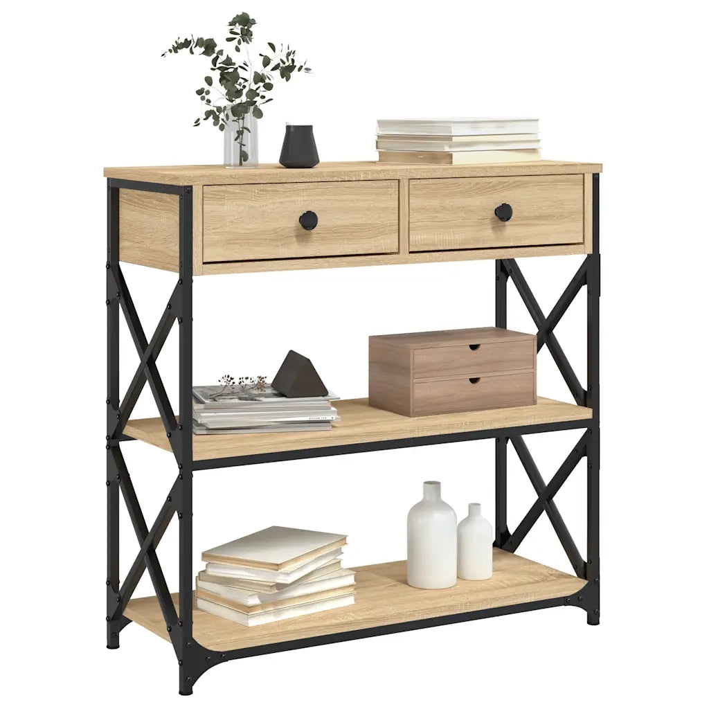 Tavolino Consolle | Tavolo d'Ingresso Rovere Sonoma 75x28x75cm in Legno Multistrato