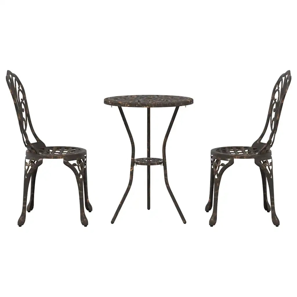 Set Bistro da Giardino 3 pcs Bronzo Alluminio 42002382