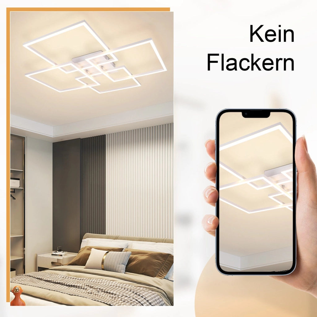 ZMH Lampada da soffitto plafoniera LED moderna 32W cornici rettangolari per soggiorno camera letto