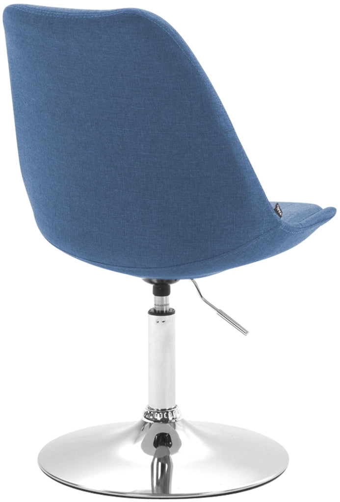 Sedia da pranzo MAVERICK in tessuto blu,cromo