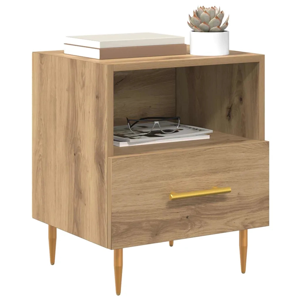 Comodino 2 pcs Marrone 40 x 35 x 47,5 cm Legno multistrato 882078