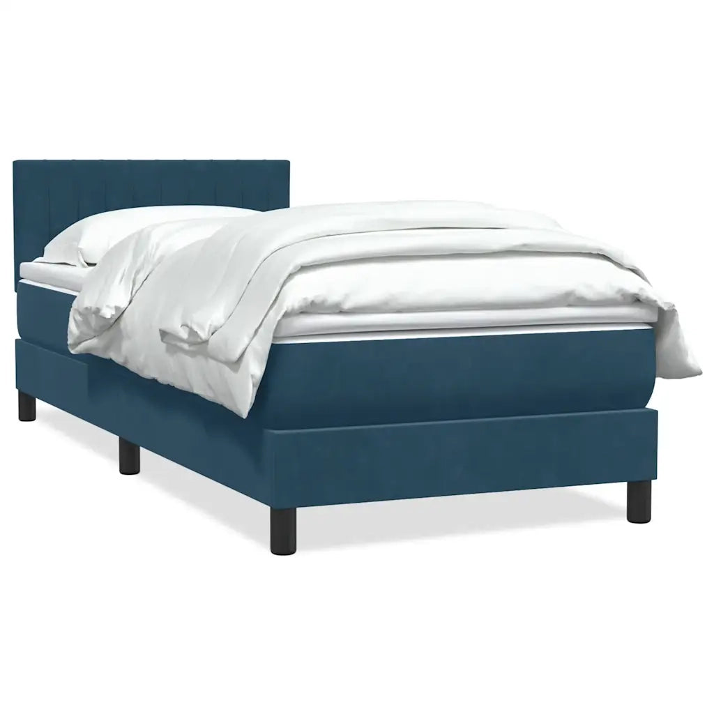Giroletto a Molle con Materasso Blu Scuro 80x210 cm Velluto 3316381