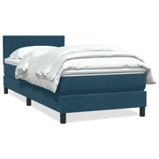 Giroletto a Molle con Materasso Blu Scuro 80x210 cm Velluto 3316381