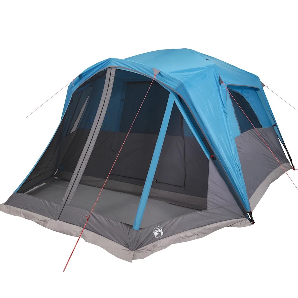 Tenda da Campeggio con Portico per 4 Persone-Tenda per Escursionismo Blu Impermeabile 328166