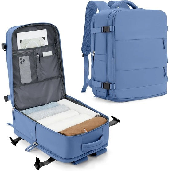 Borsa da Viaggio Grande per Donne, Borsa da Cabina Easyjet 45x36x20, Borsa da Viaggio Impermeabile per Laptop e Ufficio con Blu Azzurro