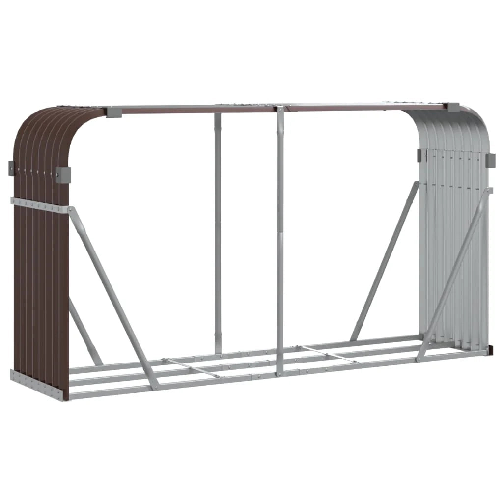 Portalegna 180 x 45 x 100 cm acciaio zincato marrone 02_0043764