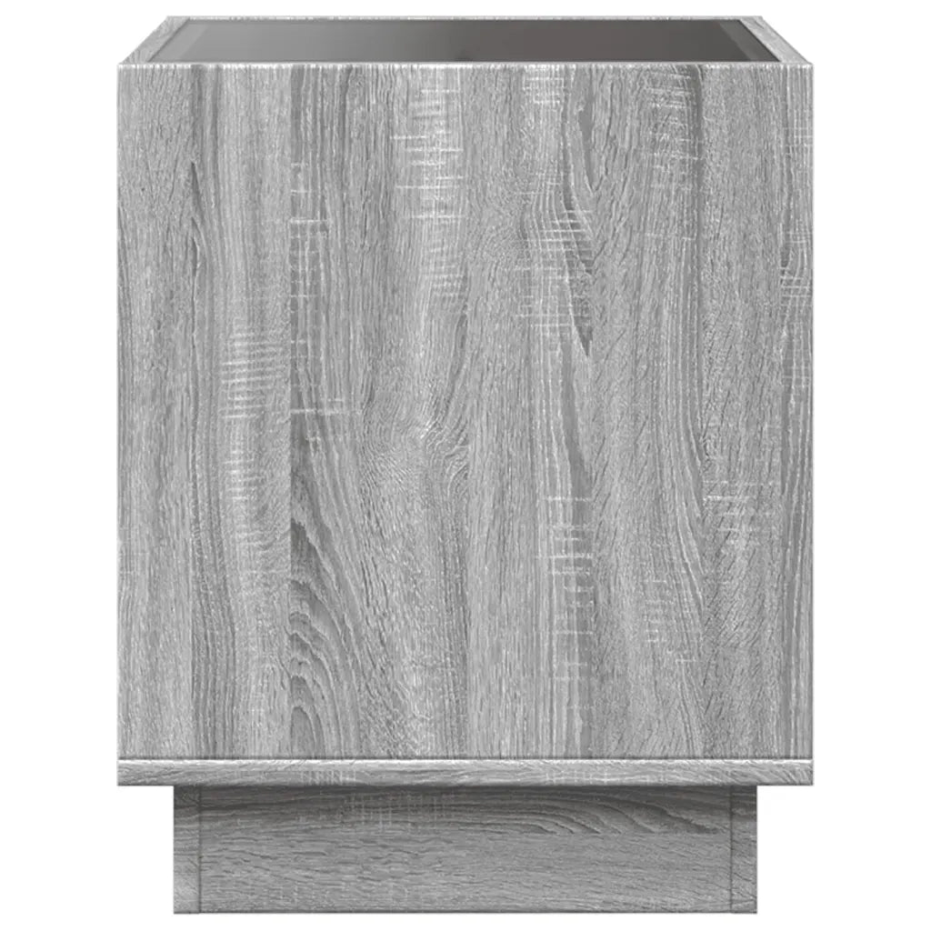 Comodino con LED Infinity Rovere Sonoma 40x40x50 cm 3284082