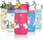 Fiasco per bambini in acciaio inossidabile, flacone di acqua isolato a vuoto, BPA-free, flacone termico per bambini con beccuccio per sport, esterno, scuola
