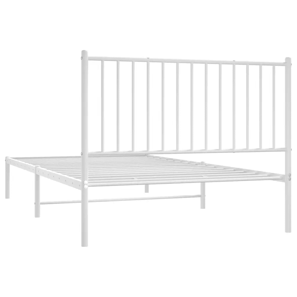 Letto singolo | Letto per adulti | Giroletto con Testiera Metallo Bianco 107x203 cm