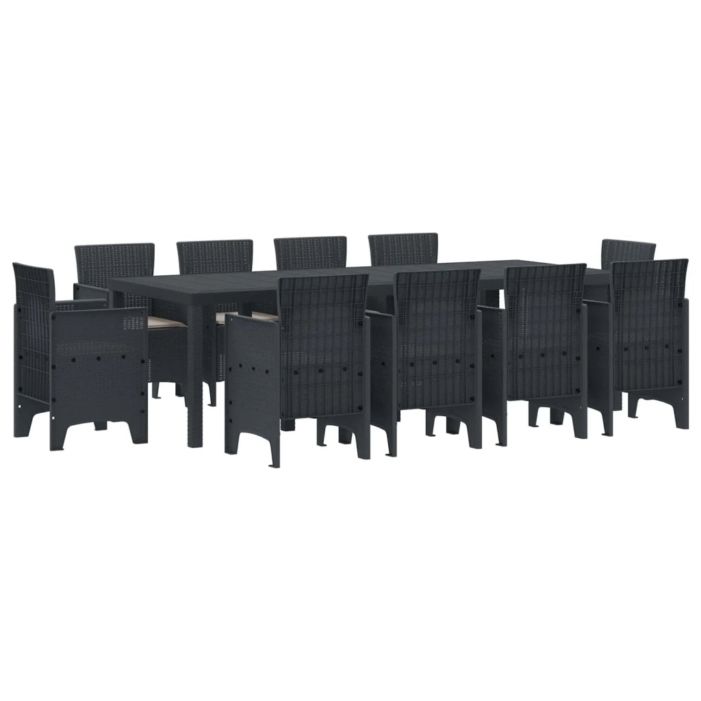 Set da Pranzo per Giardino 11 pcs Antracite Polipropilene 3378593