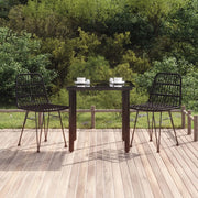 Set da Pranzo da Giardino 3 pz Nero in Polyrattan cod mxl 35595