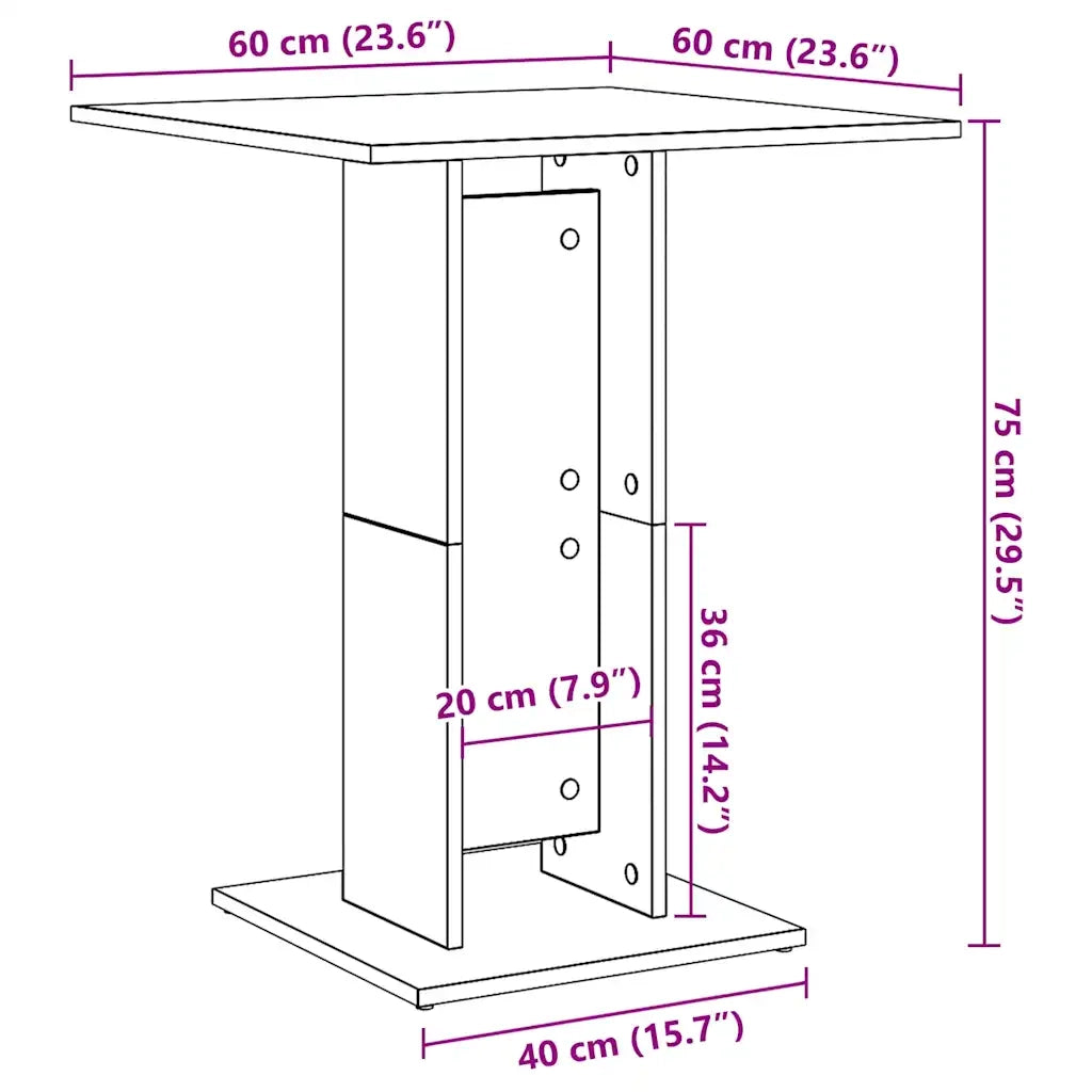 Tavolo da Bistrot Grigio Sonoma 60x60x75 cm Legno Multistrato 815103