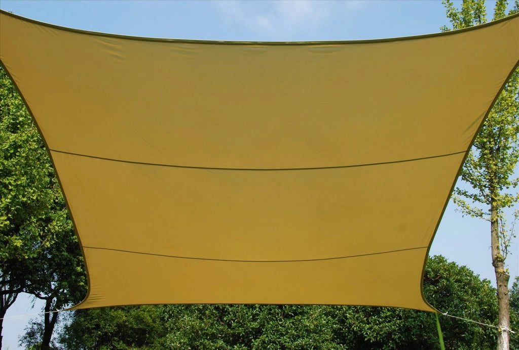 Tenda a Vela Ombreggiante Quadrata 500x500 cm in Poliestere 180 Gr/Mq Bauer Ecrù