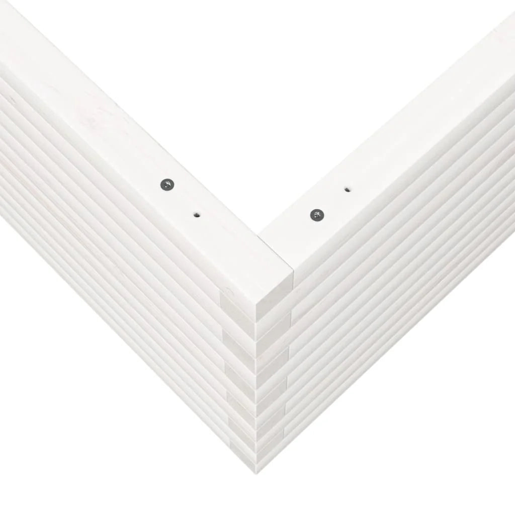 Fioriera rialzata per piante fiori terrazza giardino 80 x 80 x 45,5 cm legno di pino massiccio bianco 02_0037912