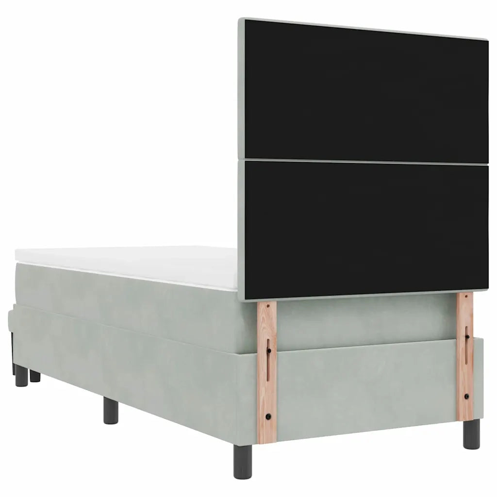 Letto a molle con testiera Grigio chiaro 190 x 90 cm Velluto 3344480