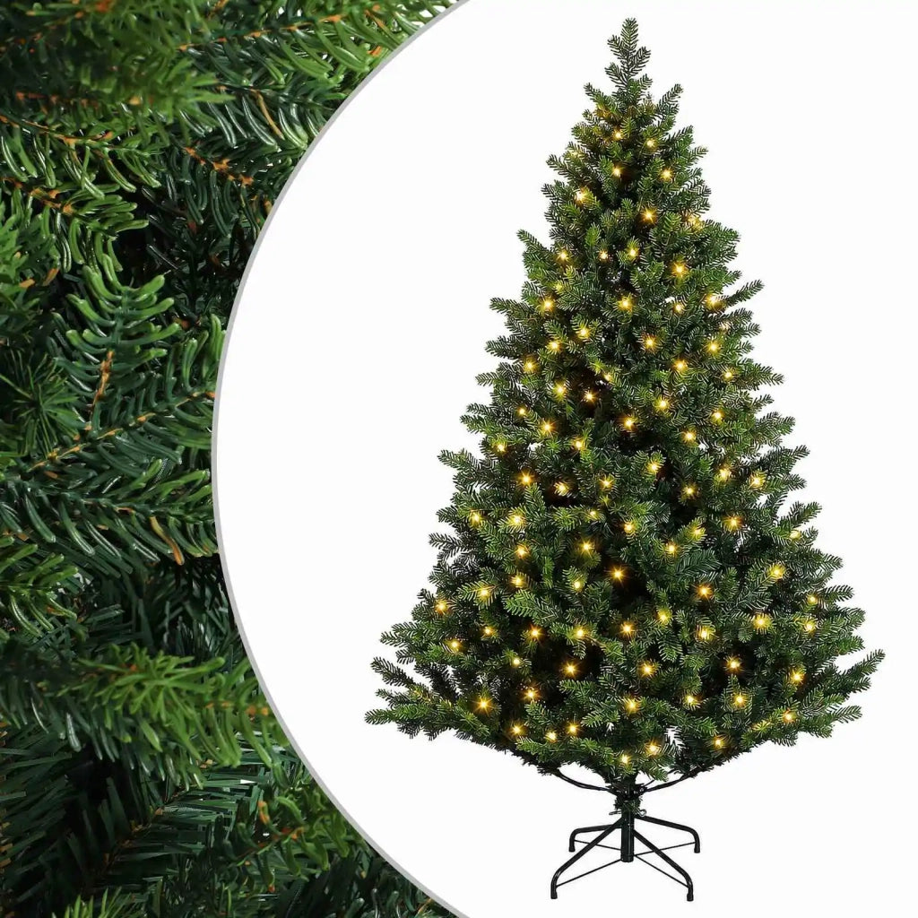 Albero di Natale Artificiale con Rami Pieghevoli 150 cm 150 LED 3465490