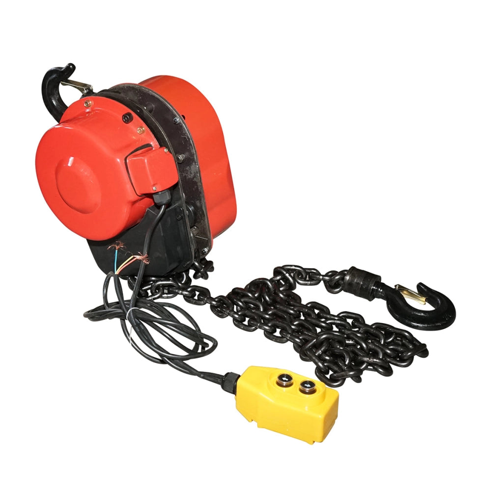 Paranco elettrico in acciaio 380V, 500W con catena da 3 m, portata massima 2000 kg, gancio di sicurezza Breckner Germany