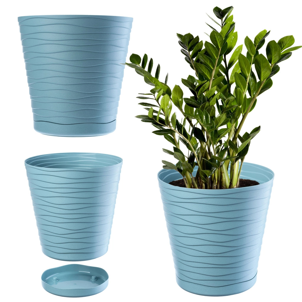 Vaso da fiori KADAX da 30 cm, con coperchio in plastica e supporto.