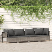 Set da giardino 4 pezzi con cuscini grigio in polyrattan 362689