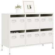 Credenza Bianca 101,5x39x73,5 cm in Acciaio Laminato a Freddo