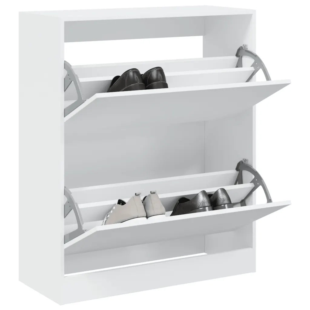 Scarpiera-Scaffale per scarpe Bianca 80x34x96,5 cm in Legno Multistrato