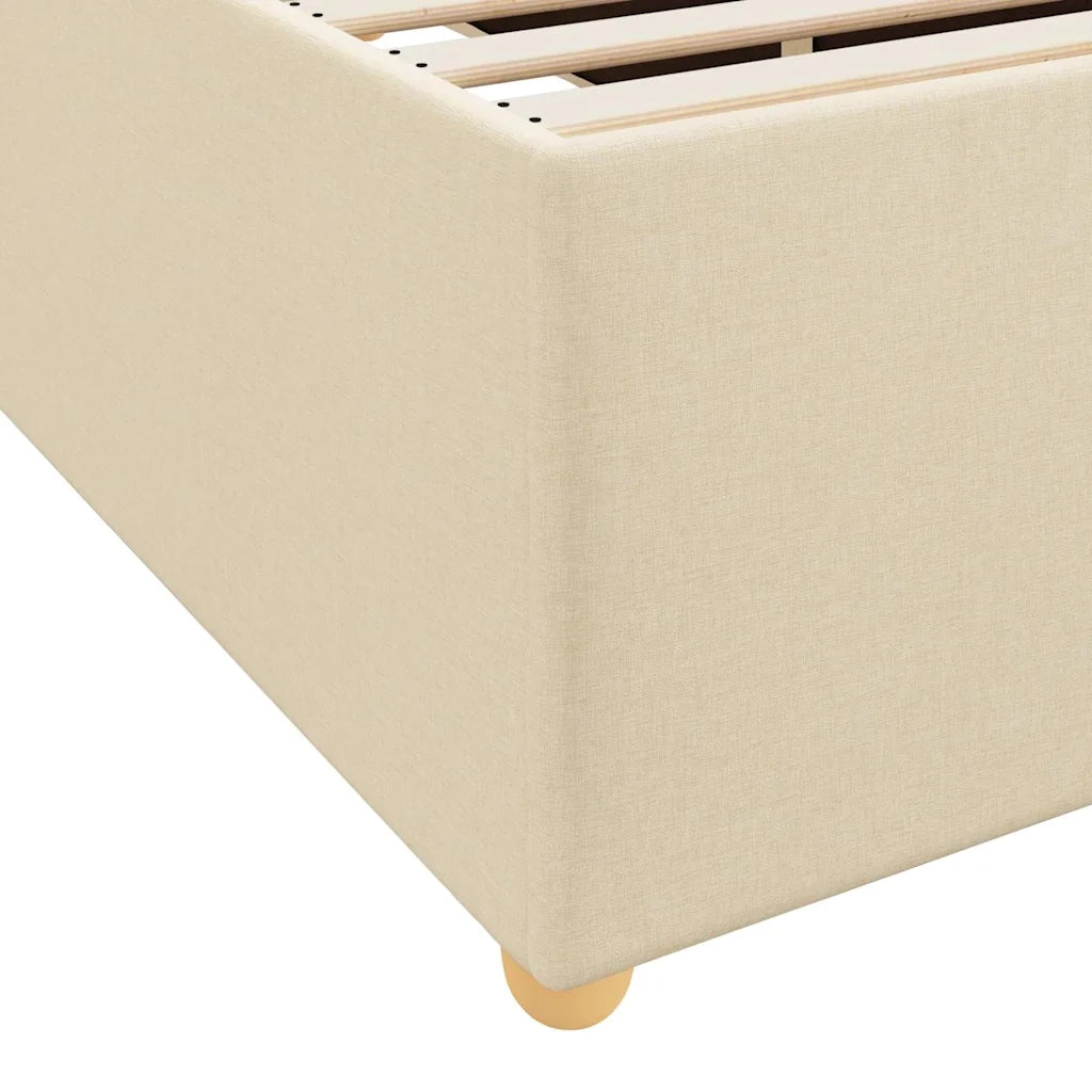 vidaXL Struttura del letto con materasso Crema 200 x 200 cm Tessuto