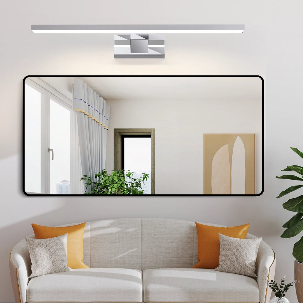 ZMH Lampada da Specchio per Bagno LED 12W a Parete Luce Neutra 4000K 60cm Moderna Cromata per Armadio da Bagno