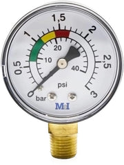 Misuratore di Pressione 0-3 bar - 50mm di Diametro - Misurazione Precisa - Materiale Duraturo - Installazione Facile - Resistente alla Corrosione - Misuratore di Pressione
