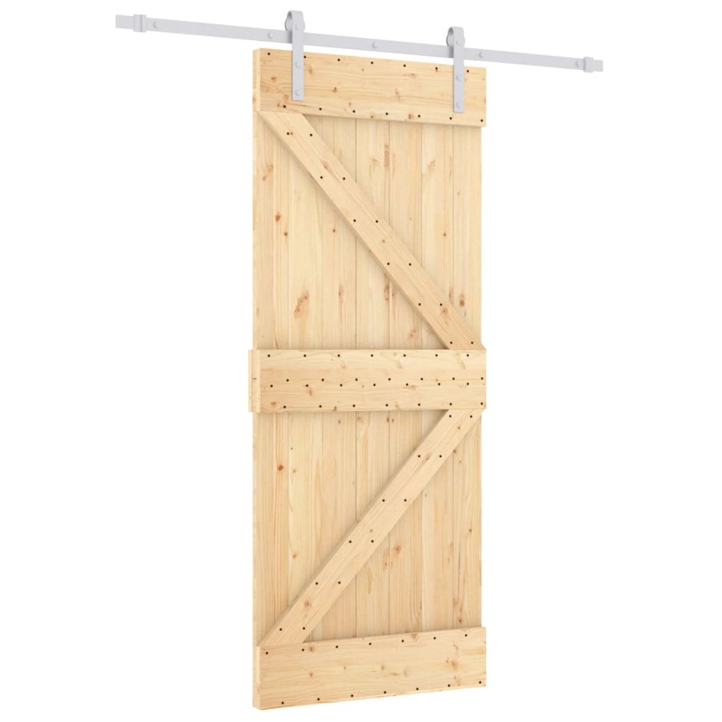 Porta scorrevole Naturale e Bianco 85 x 210 cm