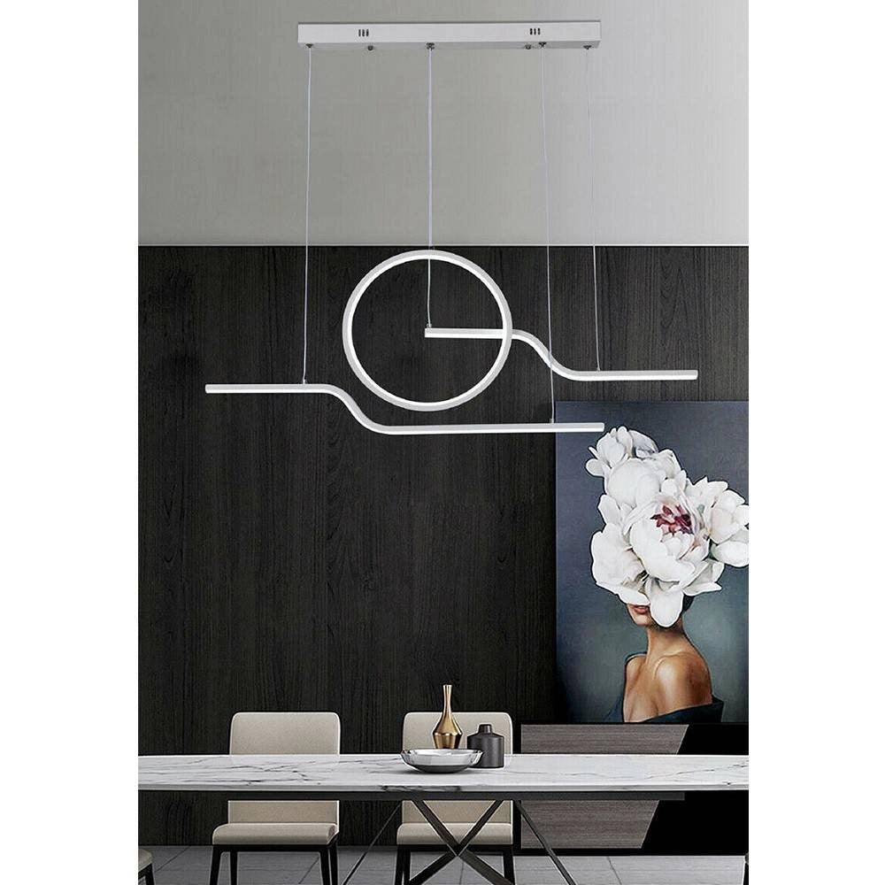 Trade Shop - Lampadario Led 32watt Lampada Stile Contemporaneo Moderno Luce 6500k 4000k A44-b - -bianco Naturale      -